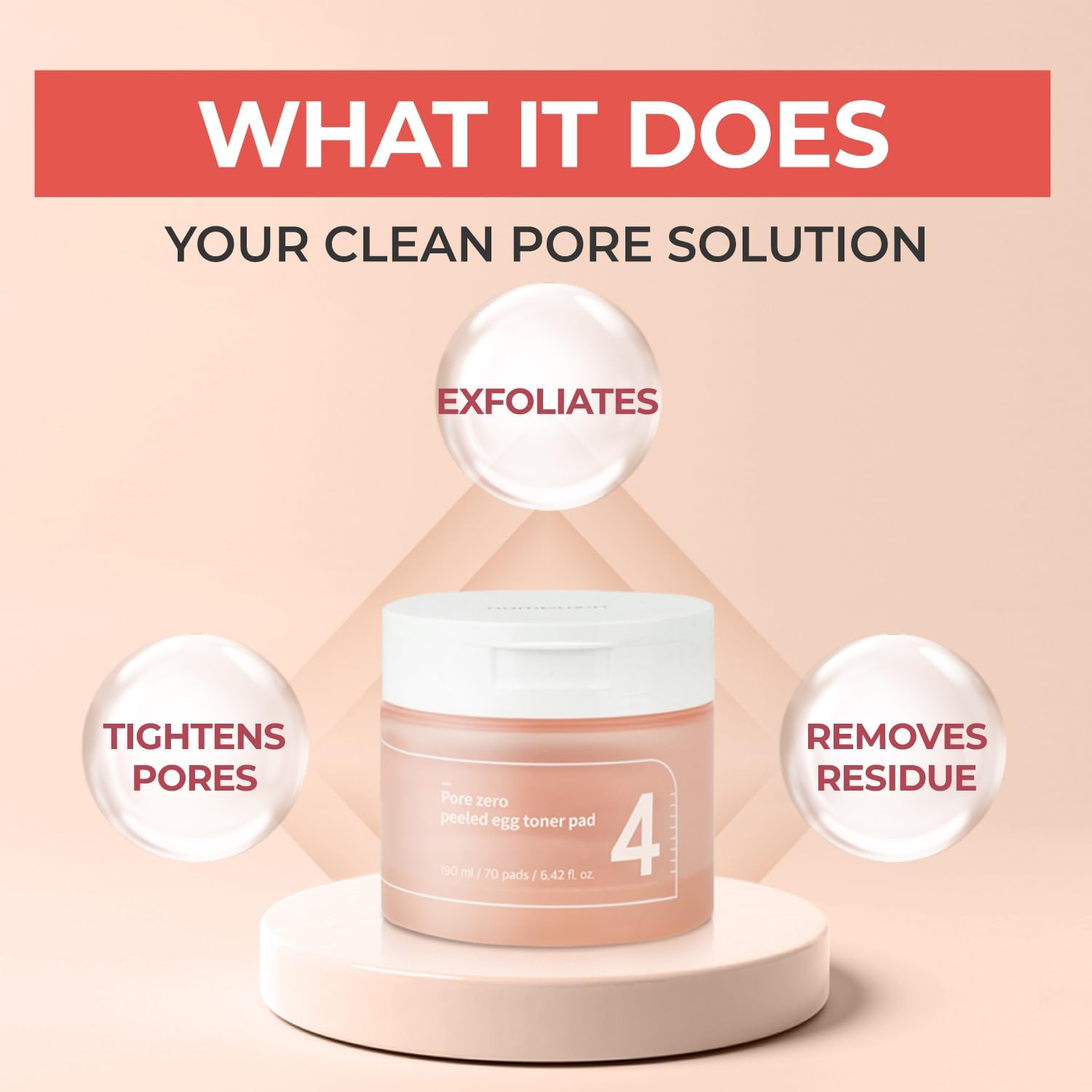 No.4 Pore Zero Peeled Egg Toner Pad