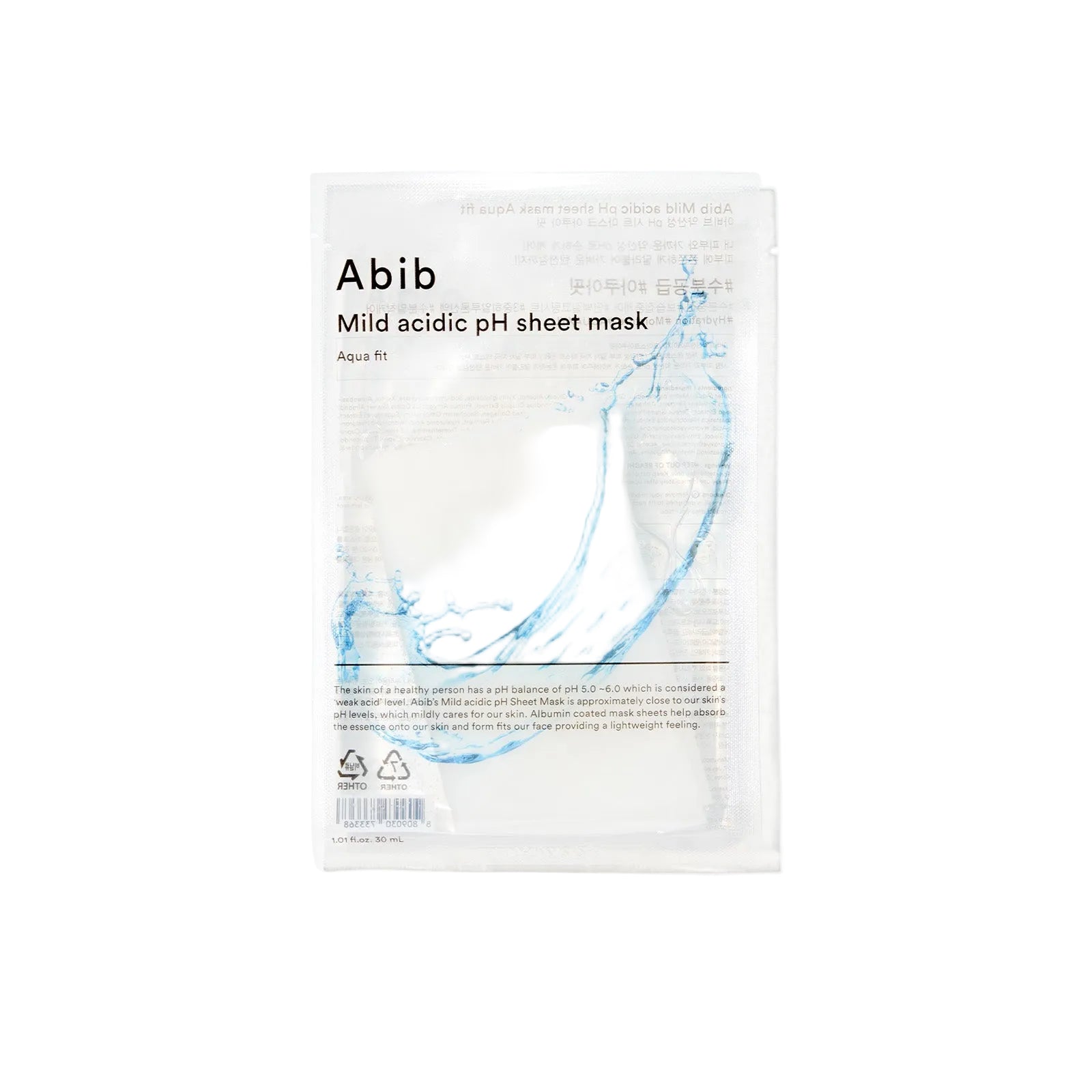 Mild Acidic pH Sheet Mask Aqua Fit